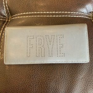 Frye Grey Leather Wallet EUC